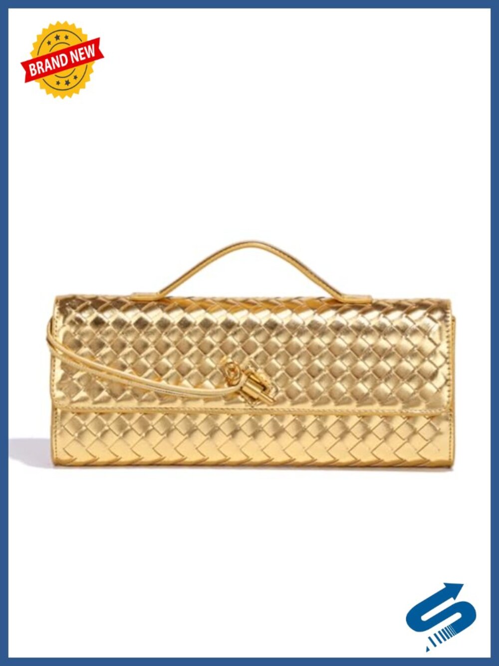 Handmade Woven Leather Evening Bag Clutch Crossbody Purse Shoulder Handbag